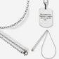 Stainless Steel Illustration Necklace - Rectangular Medal