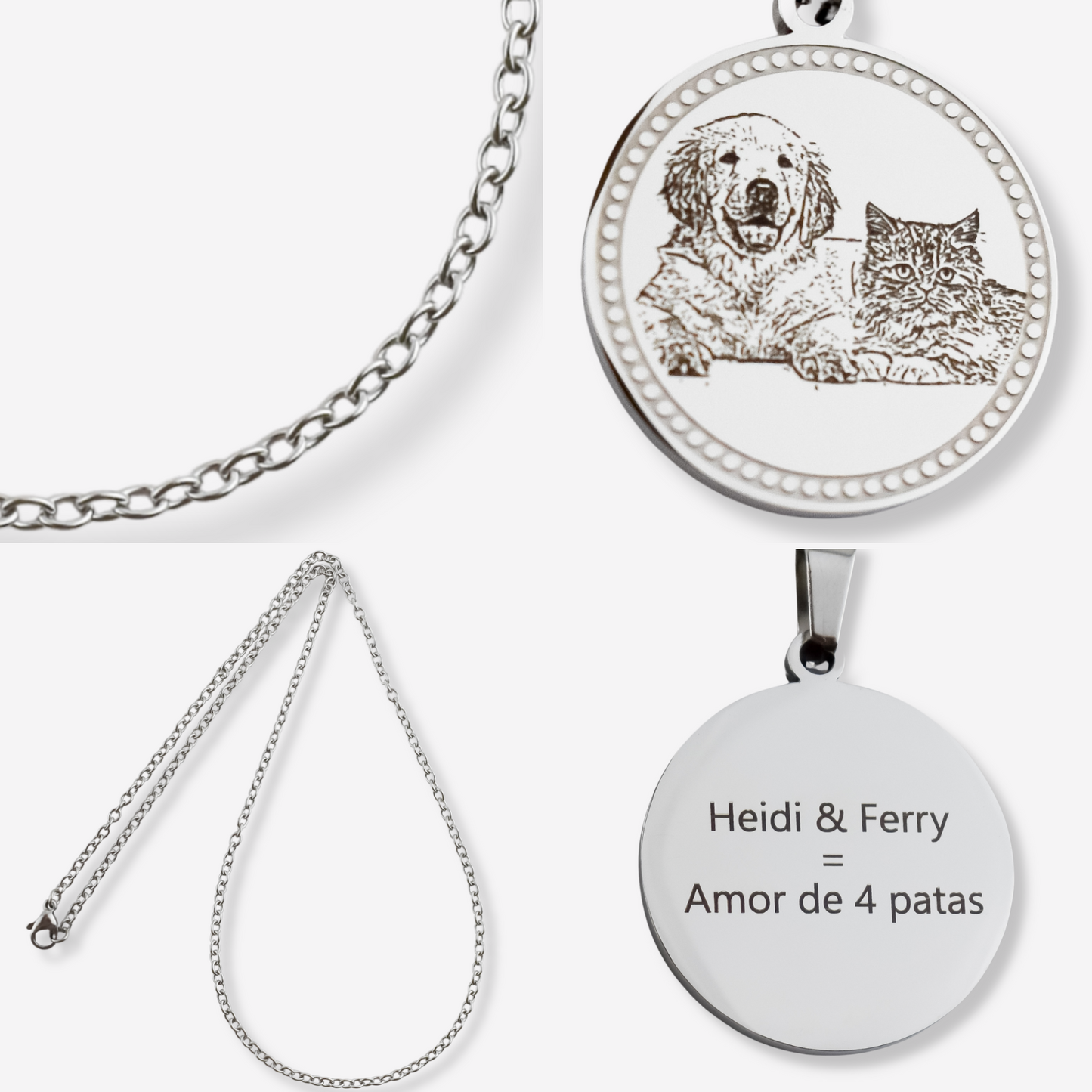 Collier d'illustration personnalisé en acier inoxydable