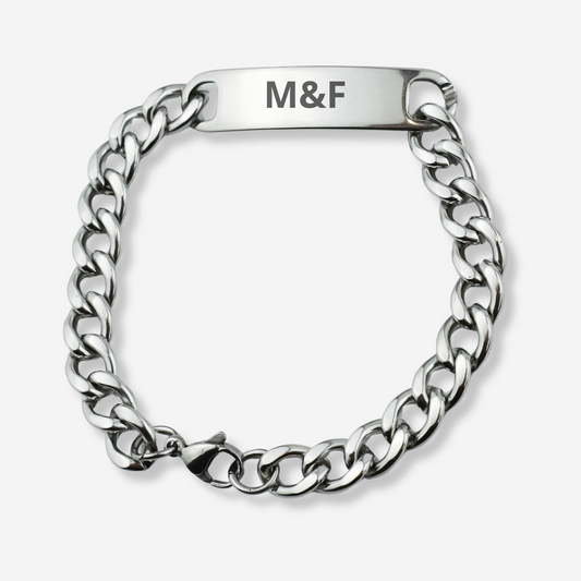 HARRY "Text Engraving" Stainless Steel Bracelet