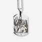 Stainless Steel Illustration Necklace - Rectangular Medal