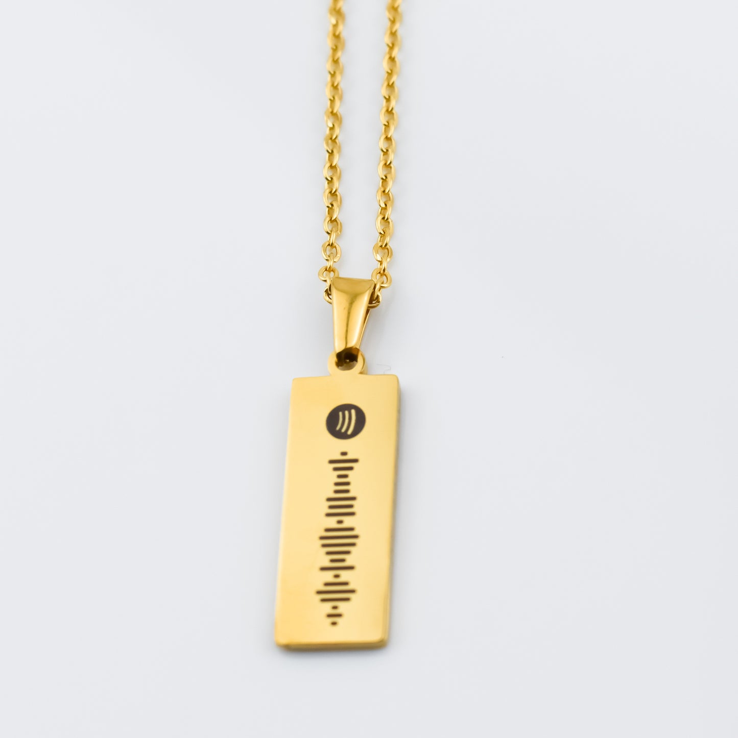 Valentim - Colar Personalizável em Aço Inoxidável com Medalha Vertical Spotify