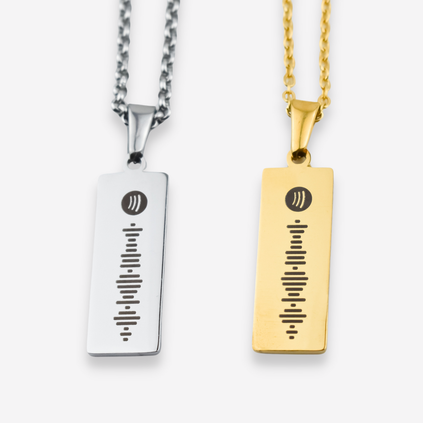 Valentim - Colar Personalizável em Aço Inoxidável com Medalha Vertical